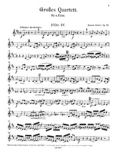 Большой квартет ре мажор для четырех флейт, Op.92: Партия четвертой флейты by Эрнест Кёлер
