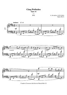 Пять прелюдий, Op.16: Прелюдия No.1 by Александр Скрябин