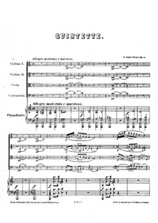 Фортепианный квинтет ля минор, Op.14: Партитура by Камиль Сен-Санс