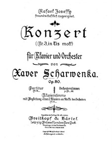 Концерт для фортепиано с оркестром No.3 до-диез минор, Op.80: Часть I, для двух фортепиано в 4 руки by Ксавьер Шарвенка