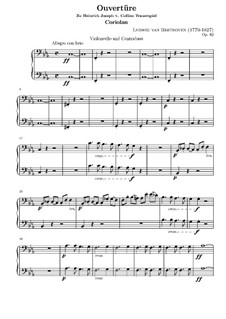 Увертюра Кориолан, Op.62: Партия виолончели и контрабаса by Людвиг ван Бетховен
