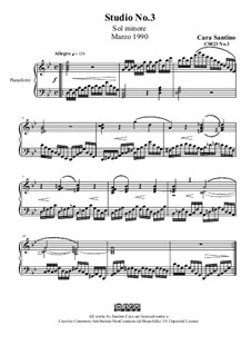 Studies for Piano, CS023 No.1-10: No.3 in G Minor by Santino Cara