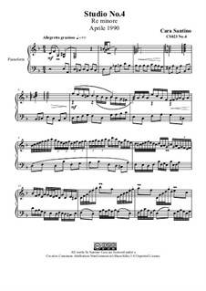 Studies for Piano, CS023 No.1-10: No.4 in D Minor by Santino Cara