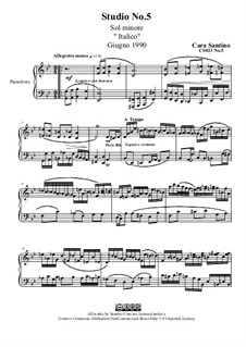 Studies for Piano, CS023 No.1-10: No.5 in G Minor by Santino Cara