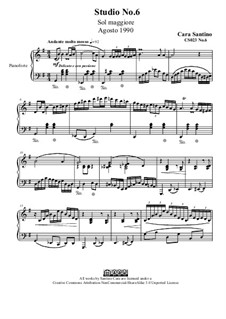 Studies for Piano, CS023 No.1-10: No.6 in G Major by Santino Cara