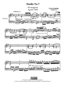 Studies for Piano, CS023 No.1-10: No.7 in G Major by Santino Cara