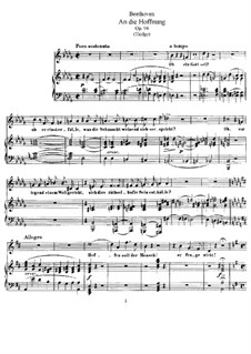 An die Hoffnung (To Hope), Op.94: Клавир с вокальной партией by Людвиг ван Бетховен