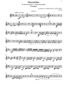 Увертюра Кориолан, Op.62: Партия второй скрипки by Людвиг ван Бетховен