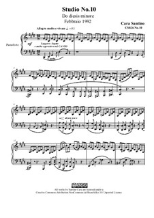 Studies for Piano, CS026 No.1-10: No.10 in do diesis minore by Santino Cara