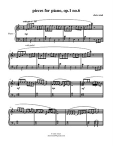 Pieces for piano, Op.1: No.6 by Chris Wind