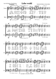 Прощание, Op.22: Для мужского хора by Фридрих Зильхер