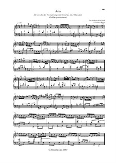 Вариации Гольдберга, BWV 988: Ария, для аккордеона (или баяна) by Иоганн Себастьян Бах