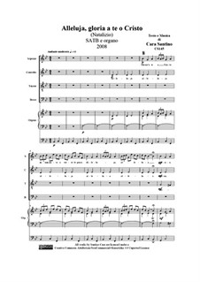 Allelula, gloria a te o Cristo. SATB e organo, CS145: Allelula, gloria a te o Cristo. SATB e organo by Santino Cara