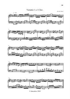 Вариации Гольдберга, BWV 988: No.1 by Иоганн Себастьян Бах