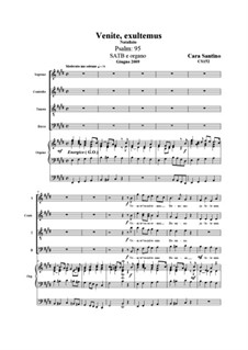 Venite, exsultemus (Psalm:95) A Christmas Carol for SATB and organ, CS152: Venite, exsultemus (Psalm:95) A Christmas Carol for SATB and organ by Santino Cara