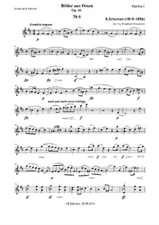 Восточные картины, Op.66: No.6, для струнного квартета – партии by Роберт Шуман