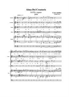 Alma Dei creatoris. SATB e organo, CS164 No.2: Alma Dei creatoris. SATB e organo by Santino Cara