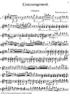 The Encouragement, Op.34: Для двух гитар – партии by Фернандо Сор