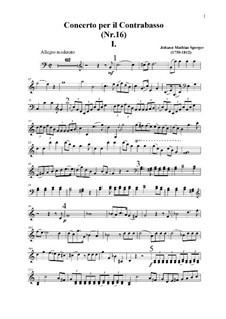 Концерт для контрабаса с оркестром No.16 до мажор: Сольная партия by Иоганнес Маттиас Шпергер