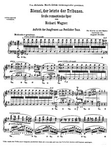 Риенци, или Последний трибун, WWV 49: Auftritt der Jungfrauen und Festlicher Tanz, für Klavier by Рихард Вагнер