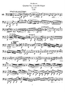 Струнный квартет No.13 си-бемоль мажор, Op.130: Партия виолончели by Людвиг ван Бетховен