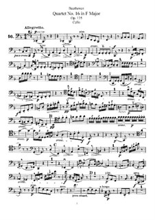 Струнный квартет No.16 фа мажор, Op.135: Партия виолончели by Людвиг ван Бетховен