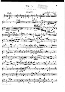 Трио для кларнета (или скрипки), виолончели и фортепиано, Op.38: Партия скрипки by Людвиг ван Бетховен
