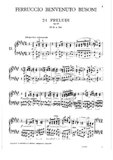 Двадцать четыре прелюдии для фортепиано, BV 181 Op.37: Прелюдии No.13-16 by Ферруччо Бузони