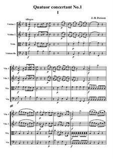 Концертный квартет No.1: Партитура by Жан-Батист Даво