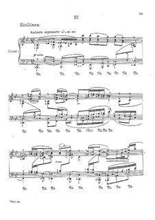 Соната для скрипки No.1 соль минор, BWV 1001: Movement III (Siciliano), for piano by Иоганн Себастьян Бах