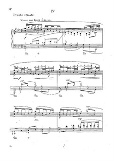 Соната для скрипки No.1 соль минор, BWV 1001: Movement IV (Presto), for piano by Иоганн Себастьян Бах