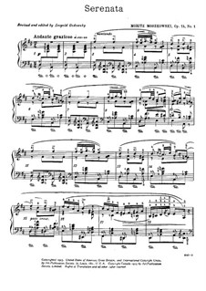 Шесть пьес для фортепиано, Op.15: No.1 Серенада (под редакцией Годовского) by Мориц Мошковский