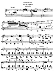 Умирающий поэт, Op.110: Для фортепиано by Луи Моро Готшалк