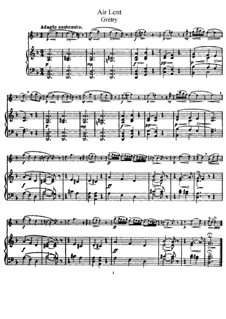Air lent in D Minor: For flute and piano – score, part by Андре Гретри