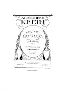 Поэма-квартет для струнных инструментов, Op.9: Скрипка I by Александр Крейн