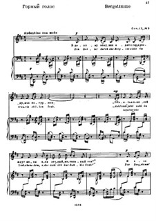 Три стихотворения Гейне, Op.12: No.3 Горный голос by Николай Метнер