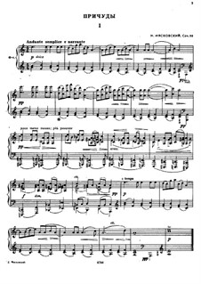 Причуды. Шесть эскизов для фортепиано, Op.25: Для одного исполнителя by Николай Мясковский