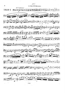 Шесть трио для двух скрипок и альта (или виолончели), Op.4: Партия виолончели by Антонио Бартоломео Бруни