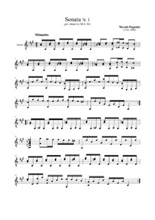 Тридцать семь сонат для гитары, MS 84: Соната No.1 by Никколо Паганини