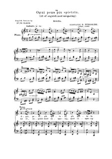 Ogni pena piu spietata (All of Anguish Most Unsparing): Для голоса и фортепиано by Джованни Баттиста Перголези