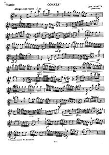 Соната для флейты и фортепиано: Сольная партия by Джованни Бенедетто Платти