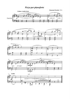 Пьеса для фортепиано: Для одного исполнителя by Джакомо Пуччини