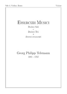 Соло No.1, TWV 41:F 4: Для скрипки и бассо континуо – партия скрипки by Георг Филипп Телеманн