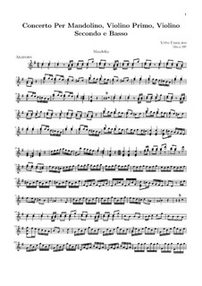 Концерт для мандолины, двух скрипок и бассо континуо: Партия мандолины by Вито Уголино