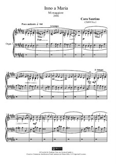 Hymn in e major for organ to Mary, CS099 No.1: Hymn in e major for organ to Mary by Santino Cara