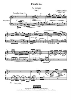 Fantasy in d minor for piano, CS107 No.2: Fantasy in d minor for piano by Santino Cara