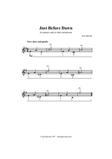 Just Before Dawn, for piano(s) and/or other instruments: Just Before Dawn, for piano(s) and/or other instruments by Paul Burnell