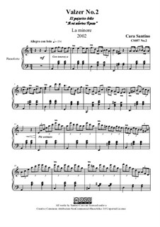 Waltz No.2 in A minor for piano, CS057 No.2: Waltz No.2 in A minor for piano by Santino Cara