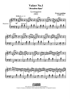 Waltz No.1 in A major for piano, CS058 No.1: Waltz No.1 in A major for piano by Santino Cara