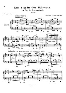 Ein Tag in der Schweiz (A Day in Switzerland), Op.290: Для одного исполнителя by Густав Ланге
